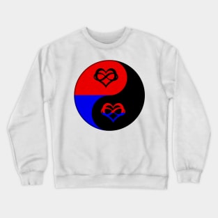 Polyamory Pride Yin and Yang Symbol in Pride Flag Colors Crewneck Sweatshirt